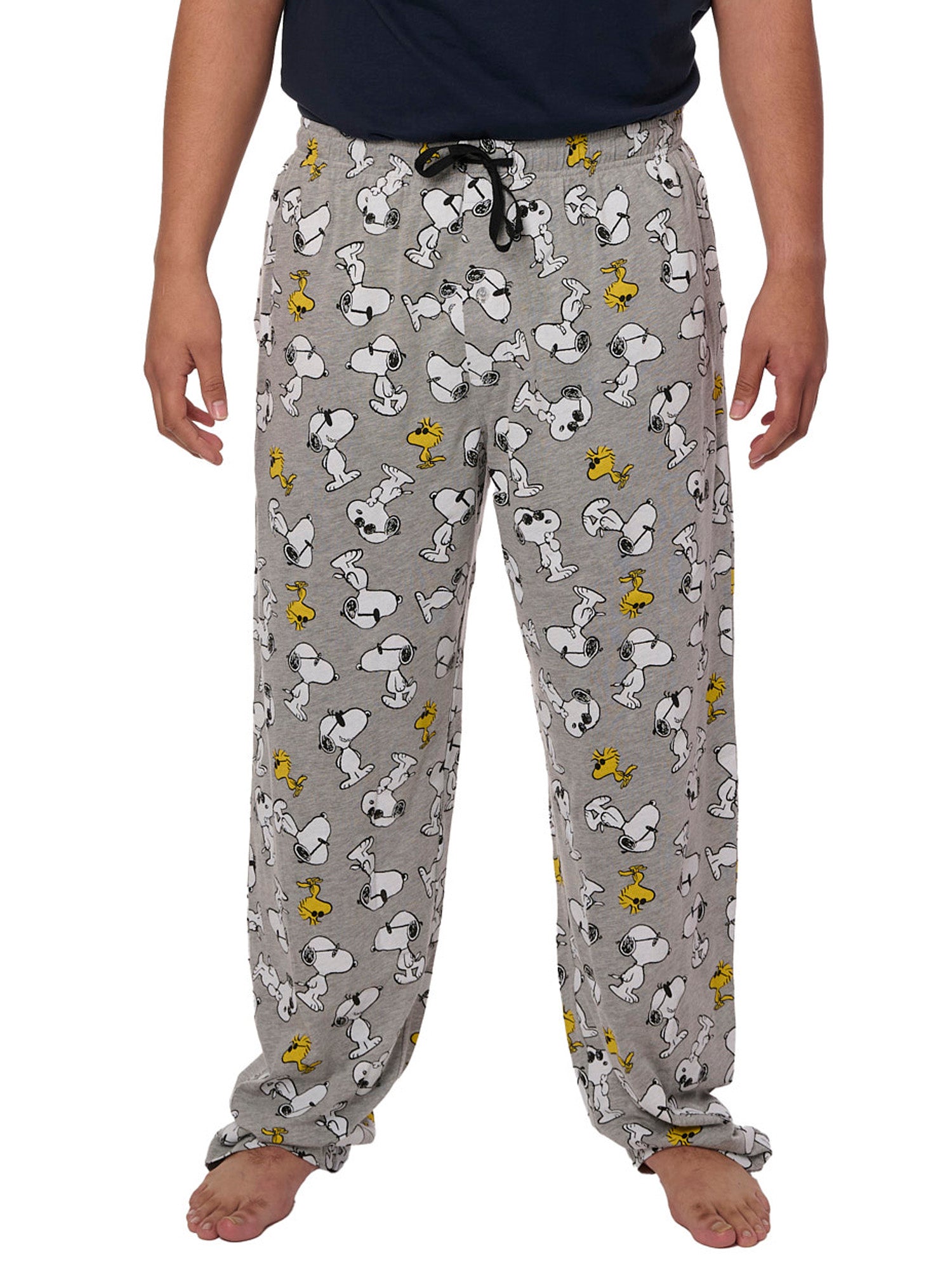 Men's Peanuts Snoopy Pajama Pants Lounge Wear Woodstock Gray