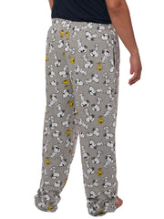 Men's Peanuts Snoopy Pajama Pants Lounge Wear Woodstock Gray