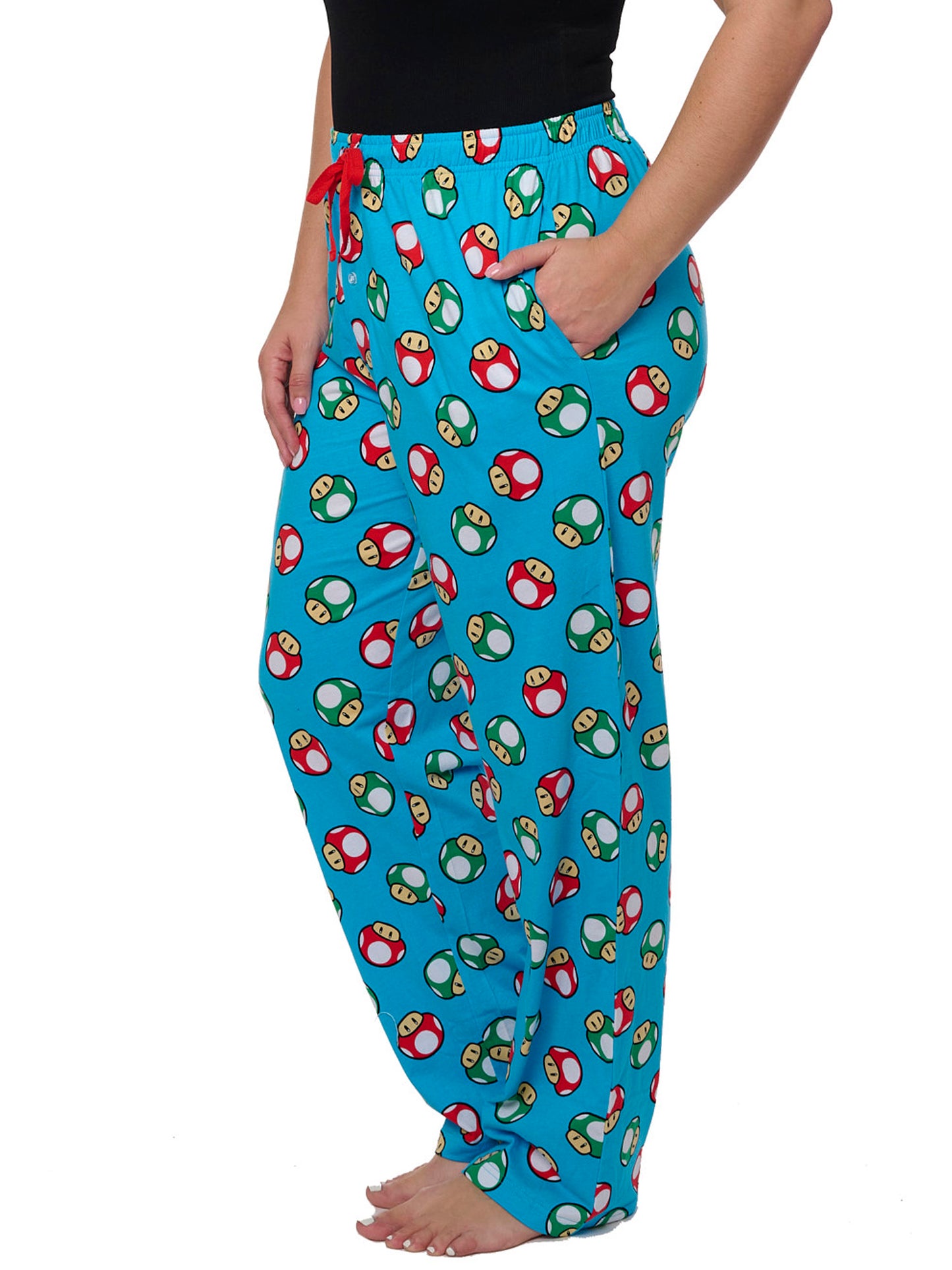 Super Mario Bros Women's Pajama Pants Lounge Wear Nintendo Blue