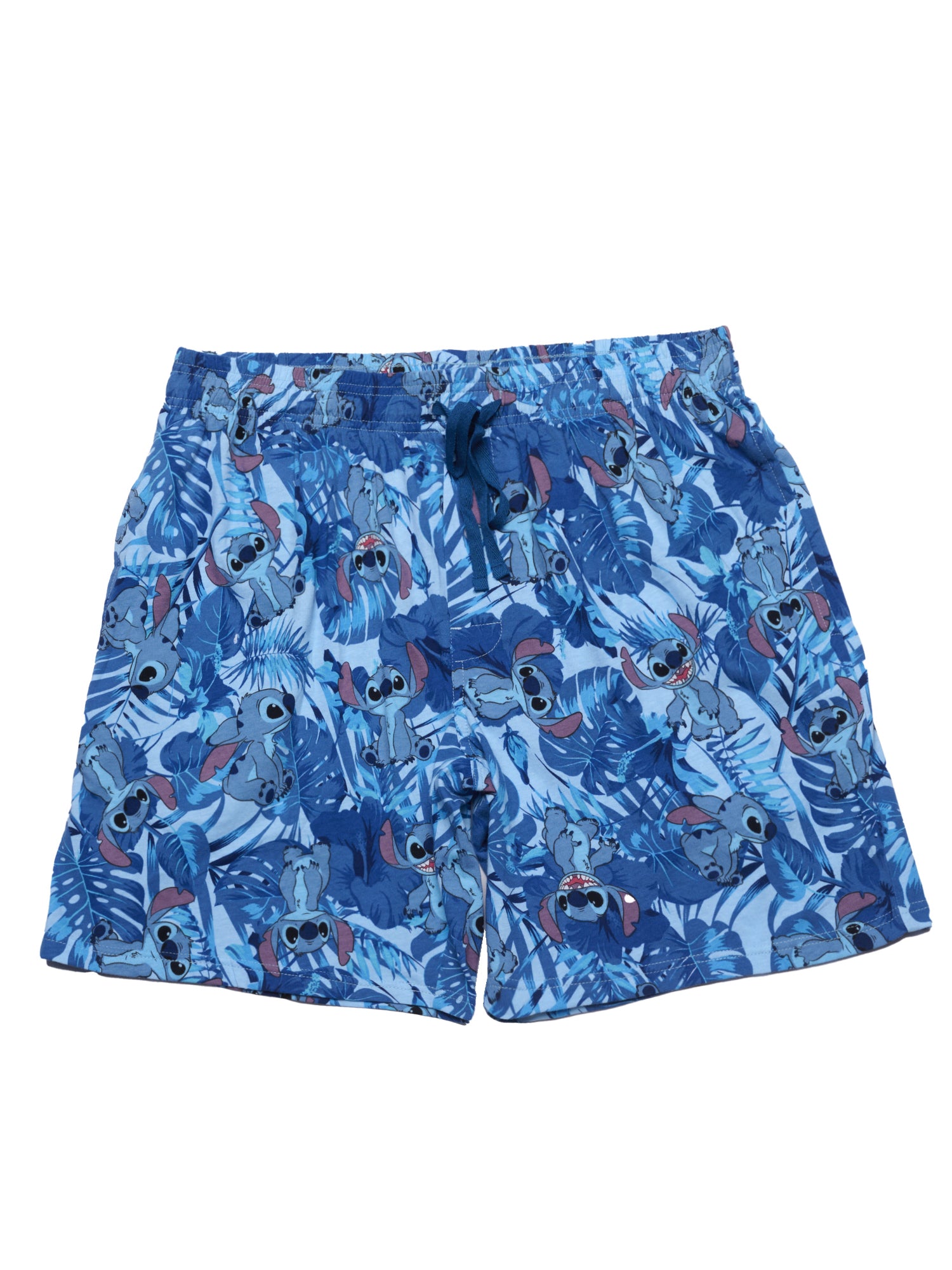 Mens Disney Stitch Pajama Sleep Shorts Loungewear Pockets Blue