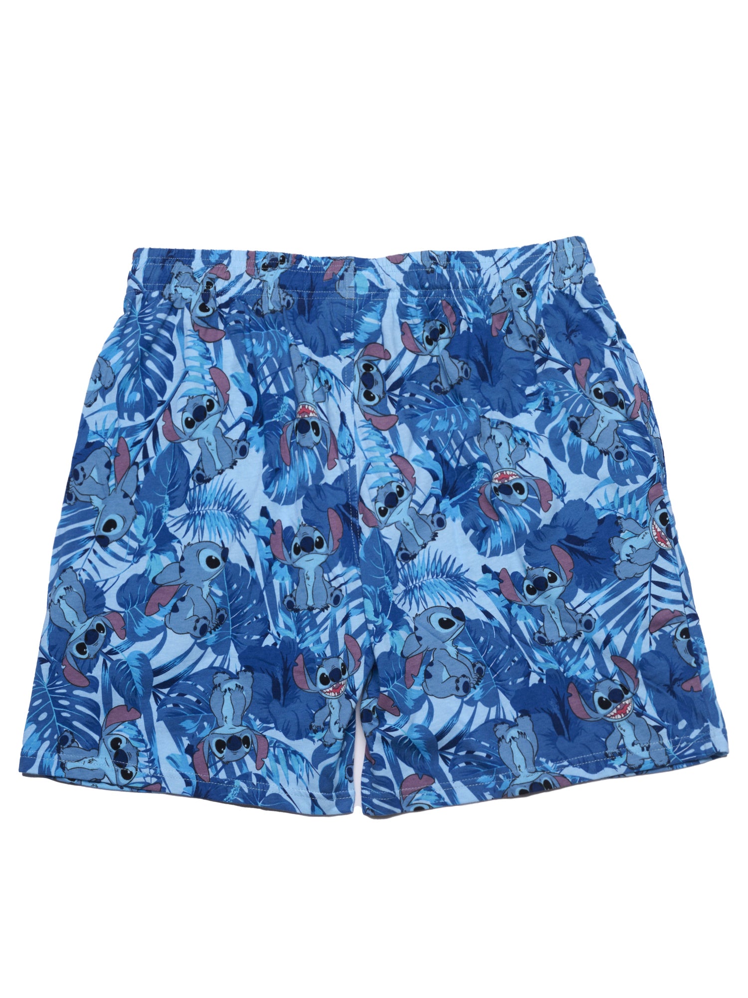 Mens Disney Stitch Pajama Sleep Shorts Loungewear Pockets Blue