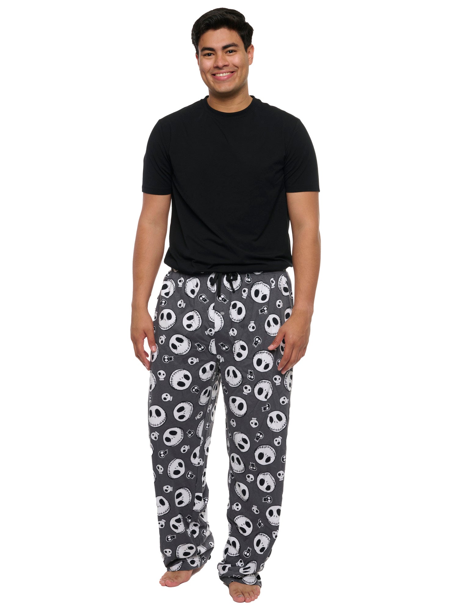 Men's Jack Skellington Pajama Pants Lounge Wear Nightmare Before Christmas Gray