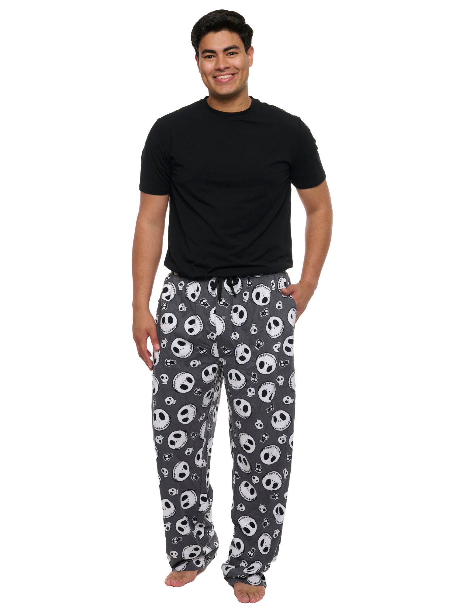 Men's Jack Skellington Pajama Pants Lounge Wear Nightmare Before Christmas Gray