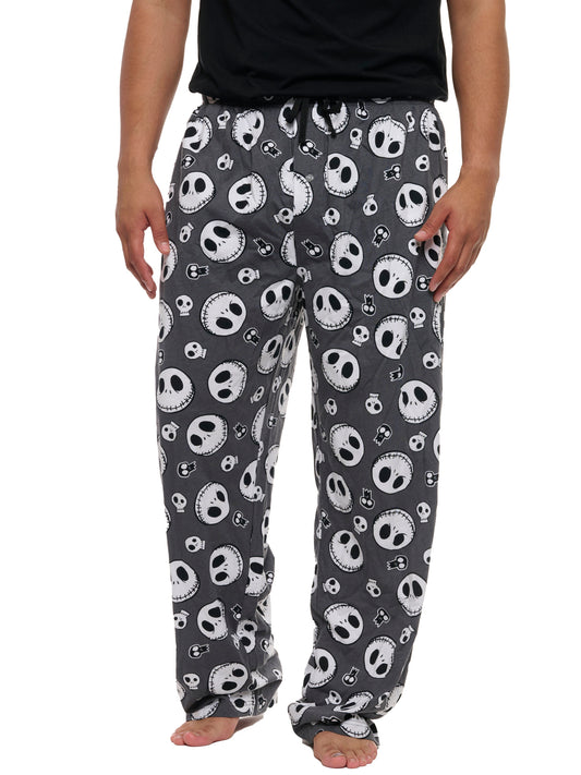 Men's Jack Skellington Pajama Pants Lounge Wear Nightmare Before Christmas Gray