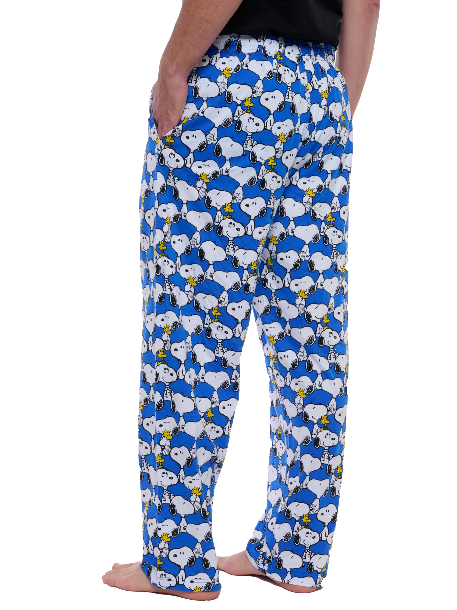 Men's Peanuts Snoopy & Woodstock Pajama Pants Lounge Wear Blue