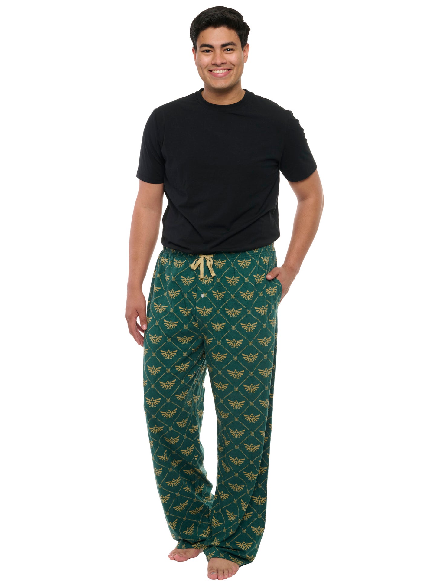 Men's Nintendo Zelda Pajama Pants Lounge Wear Sleepwear Green