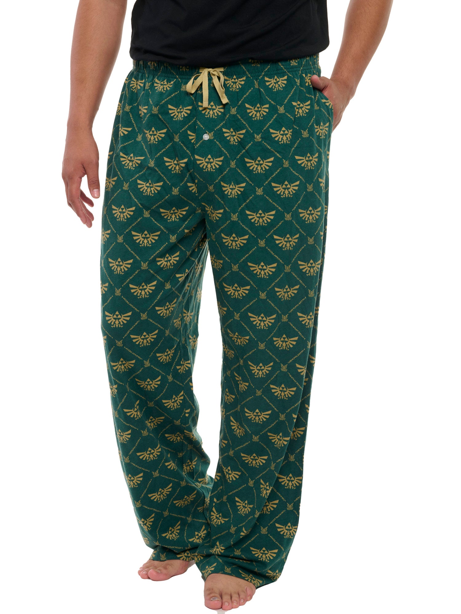 Men's Nintendo Zelda Pajama Pants Lounge Wear Sleepwear Green