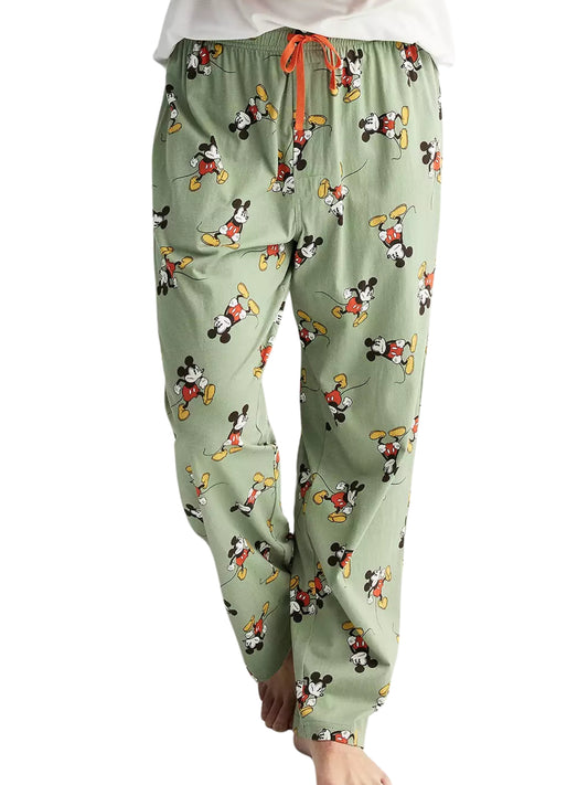 Disney Mickey Mouse Men’s Pajama Pants Sleepwear Loungewear Soft Green