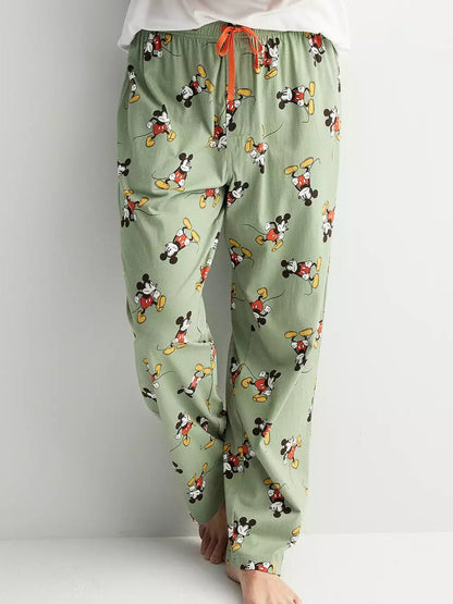 Disney Mickey Mouse Men’s Pajama Pants Sleepwear Loungewear Soft Green