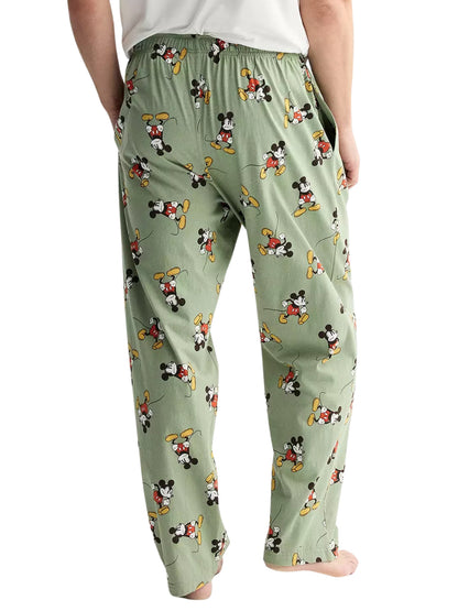 Disney Mickey Mouse Men’s Pajama Pants Sleepwear Loungewear Soft Green