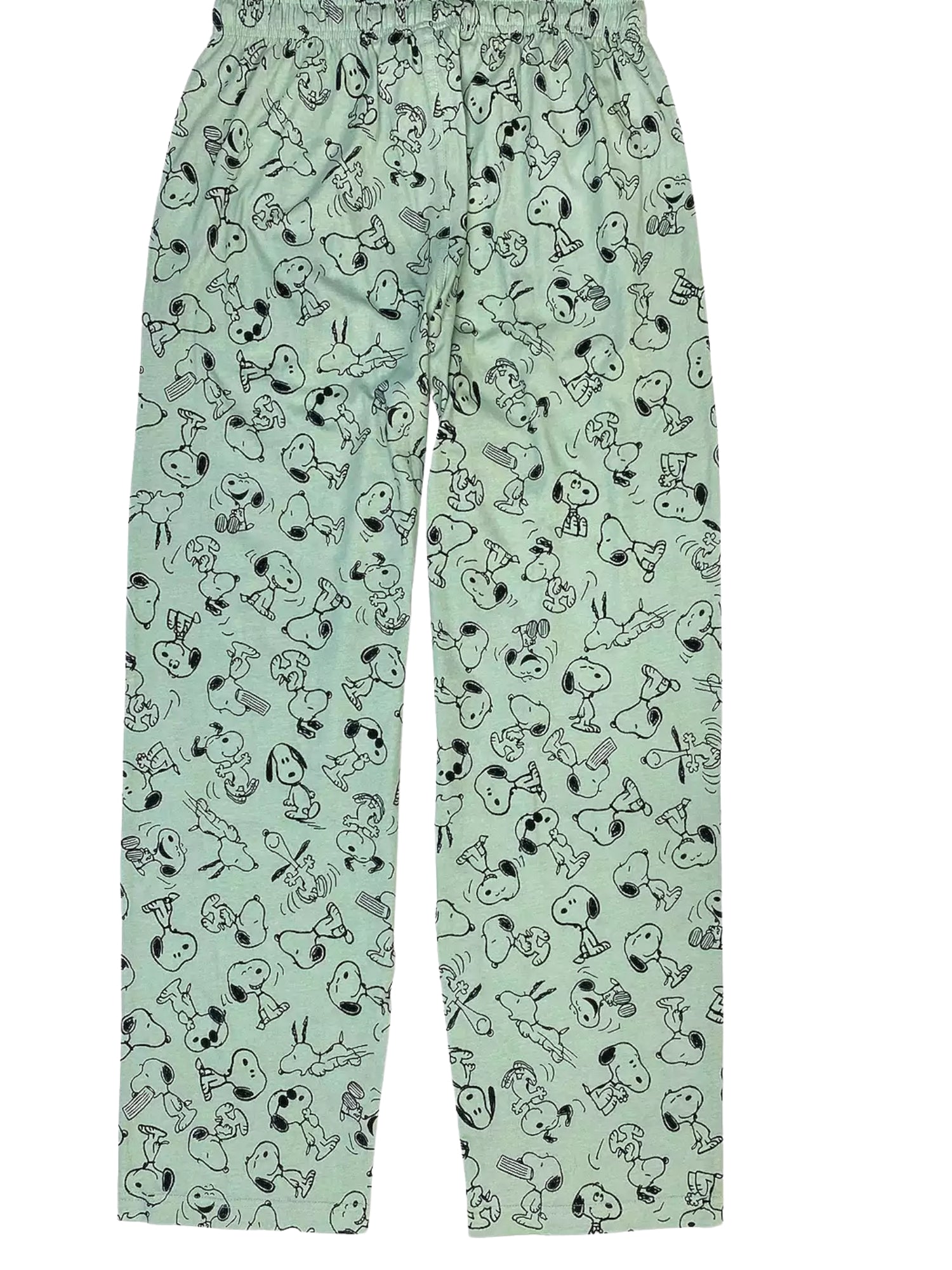 Men's Peanuts Snoopy Men’s Pajama Pants Lounge Sleepwear Green All-Over Print