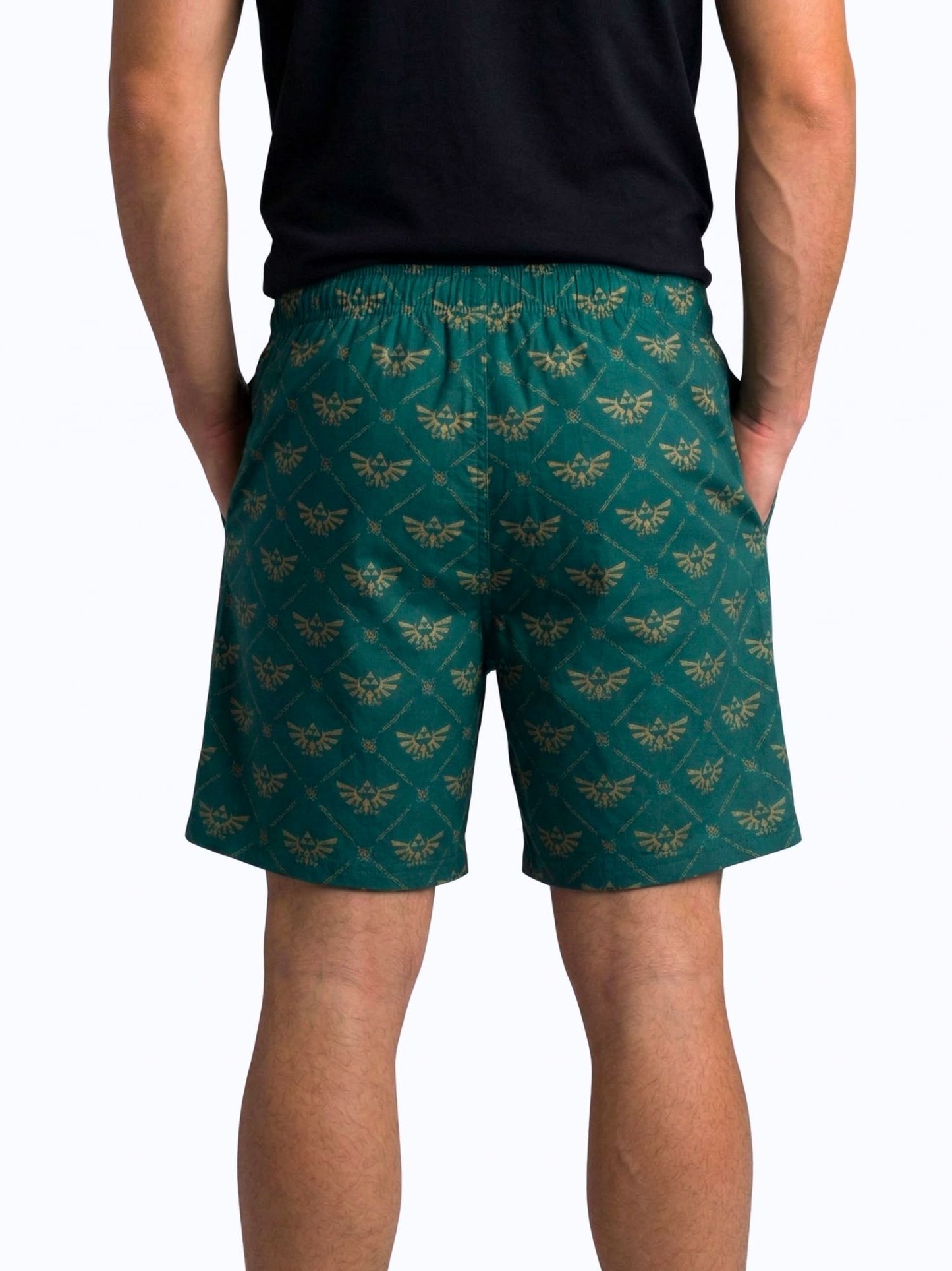 Mens Nintendo The Legend of Zelda Sleep Shorts Royal Crest Allover Print Pajamas