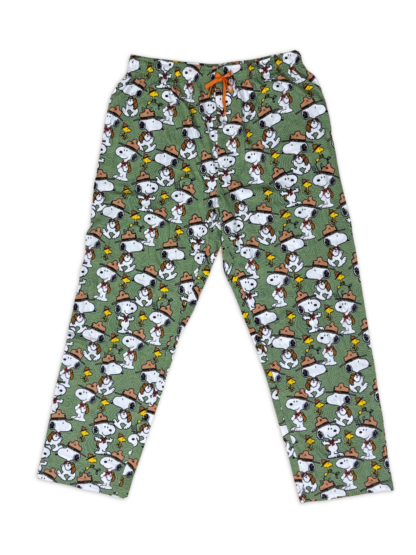 Men's Peanuts Snoopy Pajama Pants Beagle Scout Camping Lounge Wear