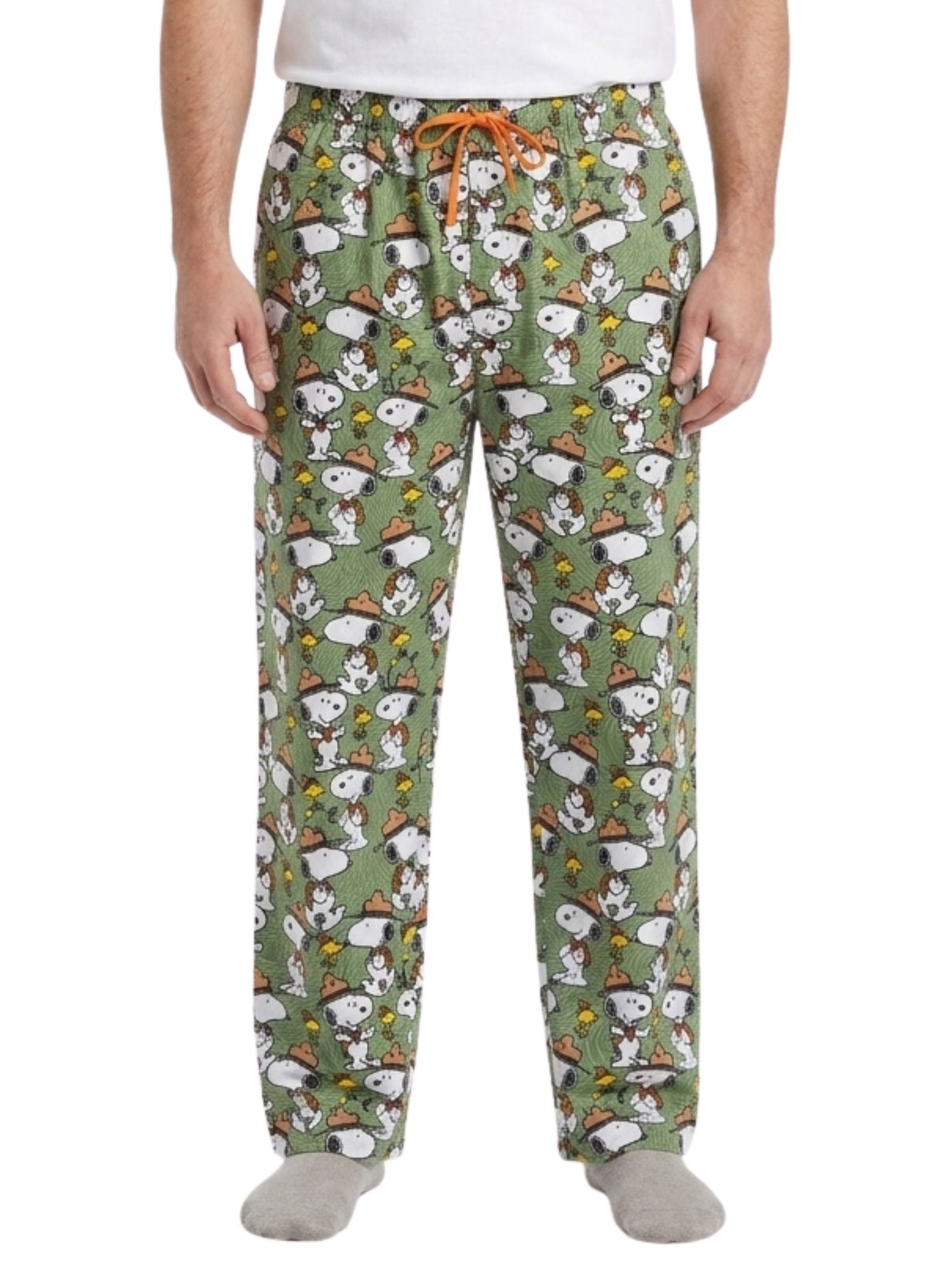 Men's Peanuts Snoopy Pajama Pants Beagle Scout Camping Lounge Wear