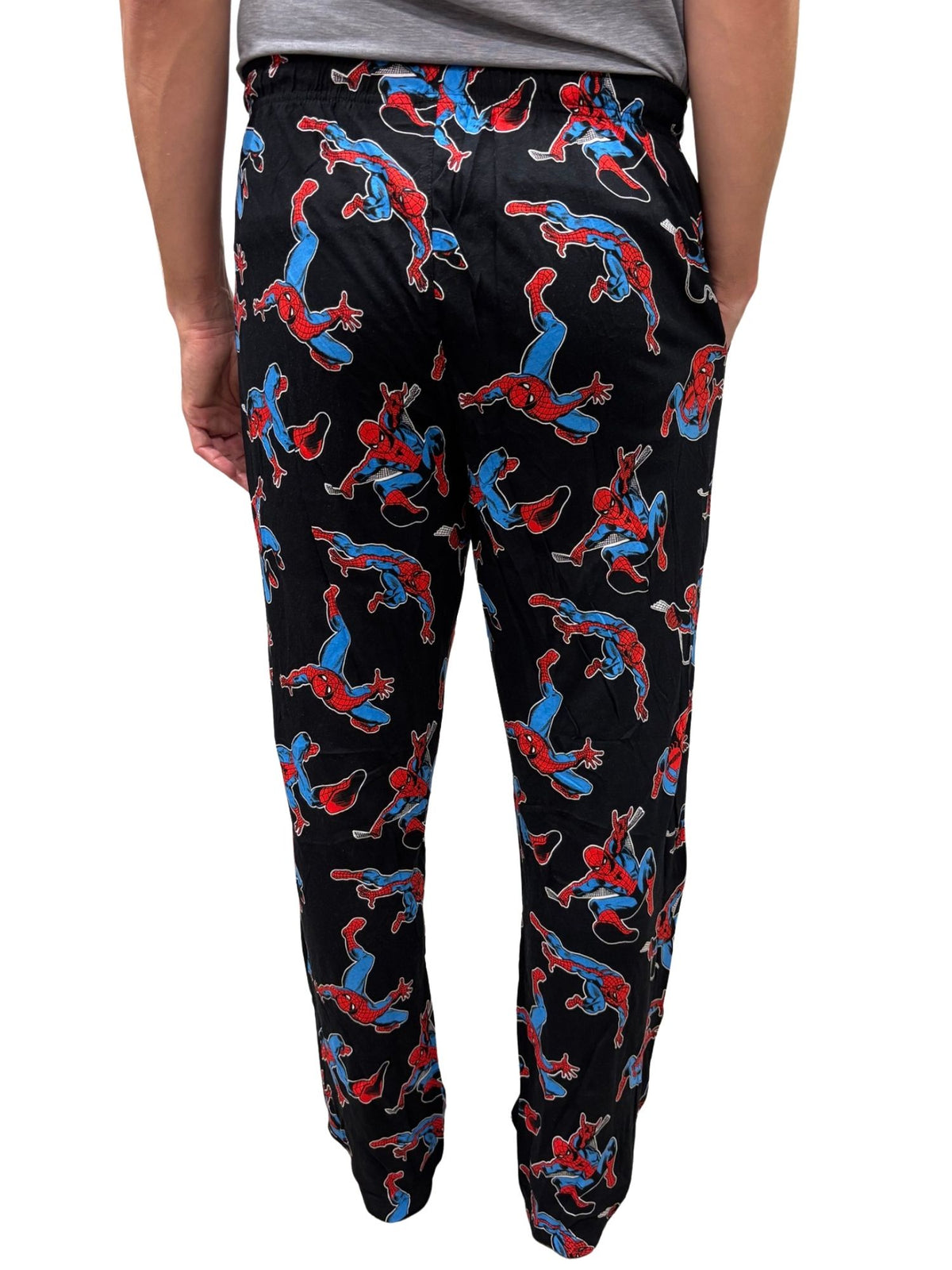 Men's Marvel Spider-Man Lounge Pants Mens Pajama Sleepwear All Over Print Black