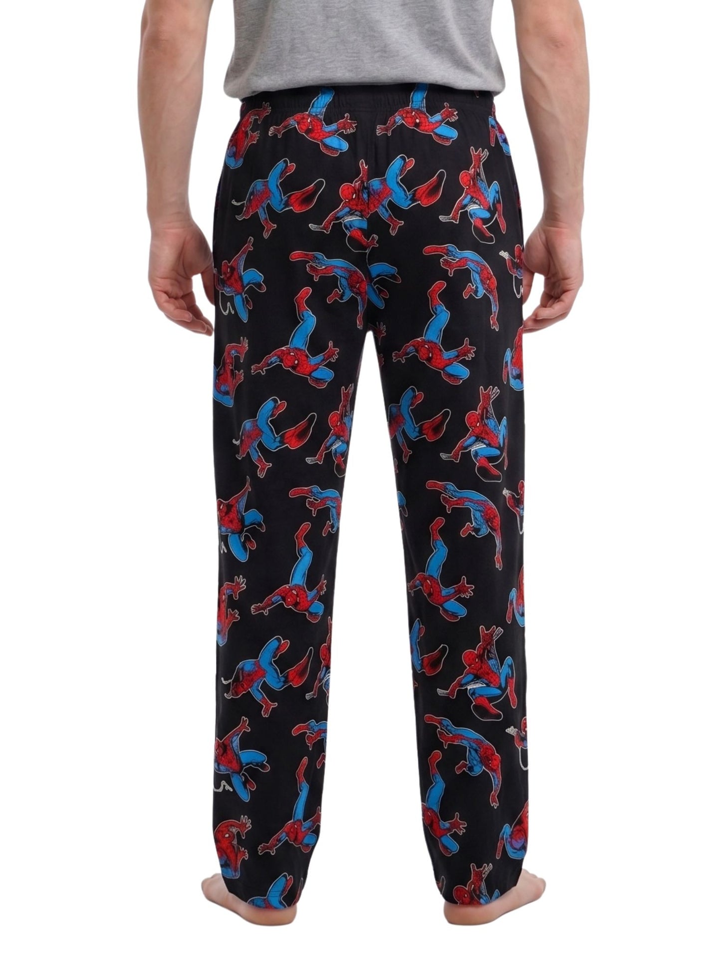 Men's Marvel Spider-Man Lounge Pants Mens Pajama Sleepwear All Over Print Black