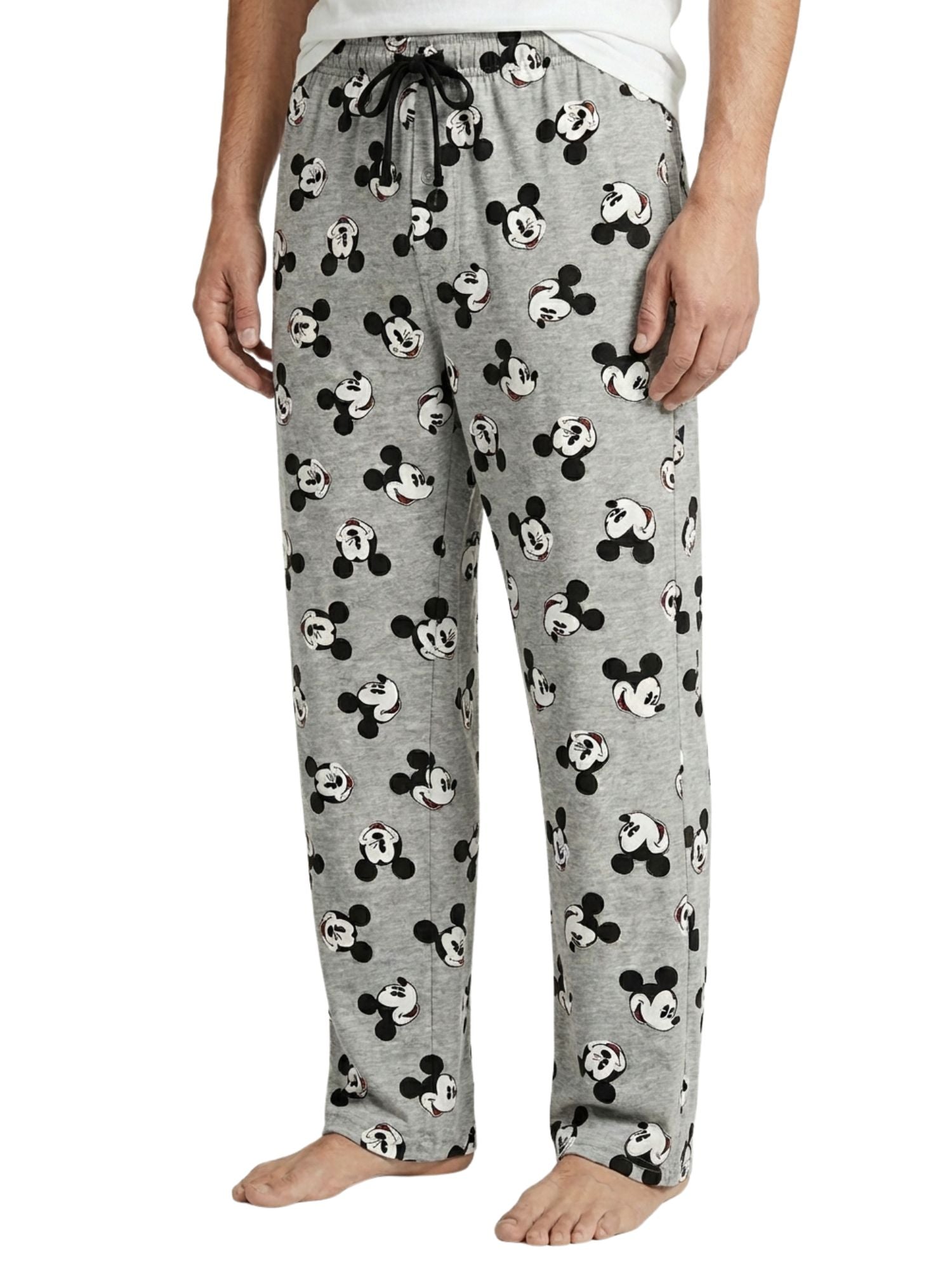 Disney Mickey Mouse Men's Heather Gray Pajama Pants Relaxed Lounge Sleep