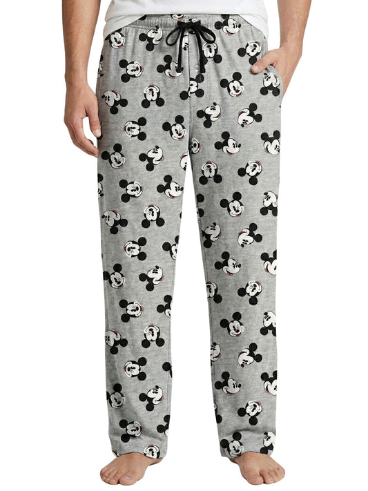 Disney Mickey Mouse Men's Heather Gray Pajama Pants Relaxed Lounge Sleep