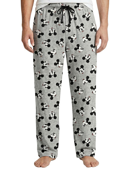 Disney Mickey Mouse Men's Heather Gray Pajama Pants Relaxed Lounge Sleep