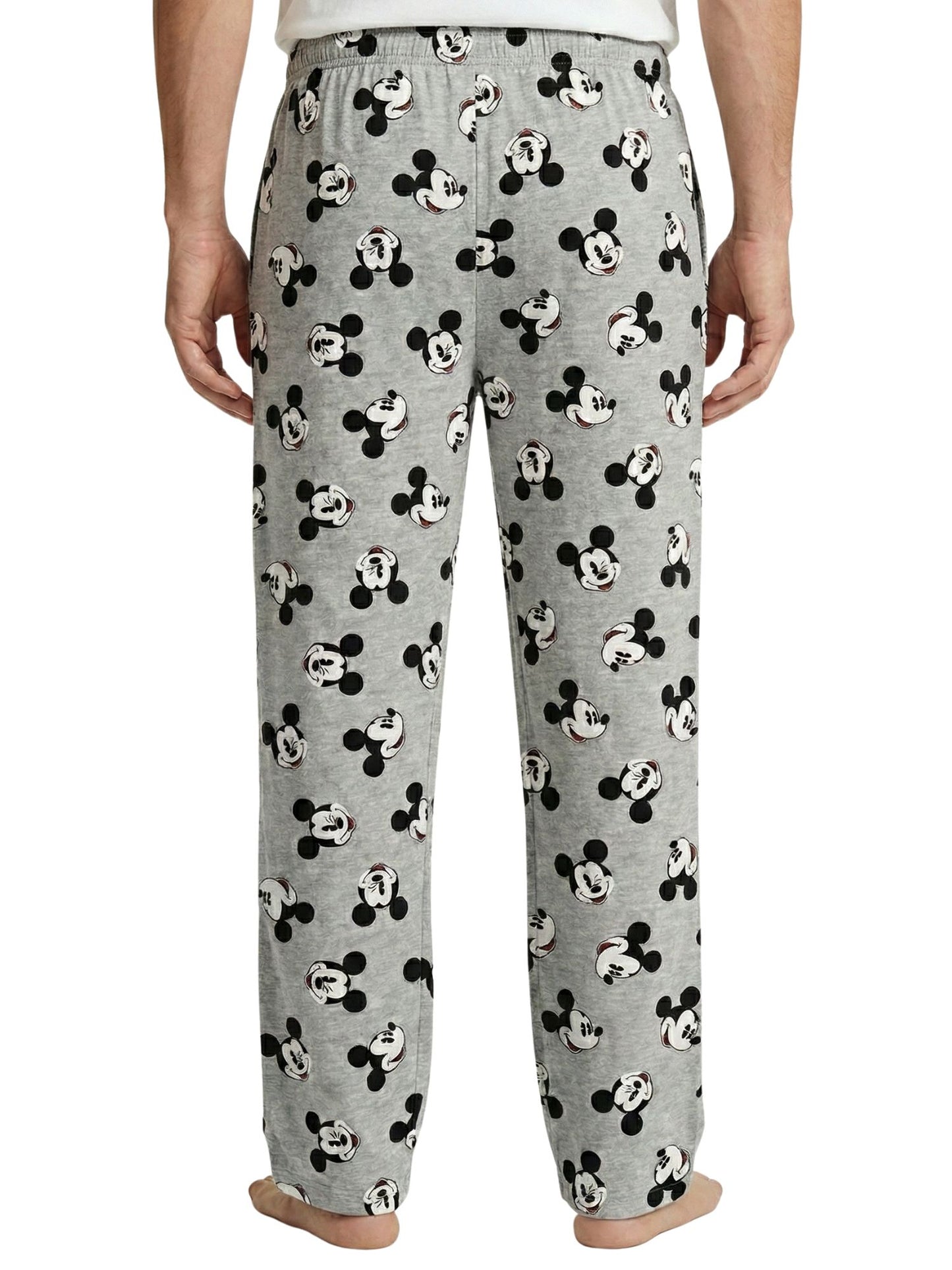 Disney Mickey Mouse Men's Heather Gray Pajama Pants Relaxed Lounge Sleep