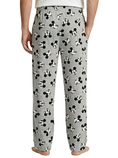 Disney Mickey Mouse Men's Heather Gray Pajama Pants Relaxed Lounge Sleep