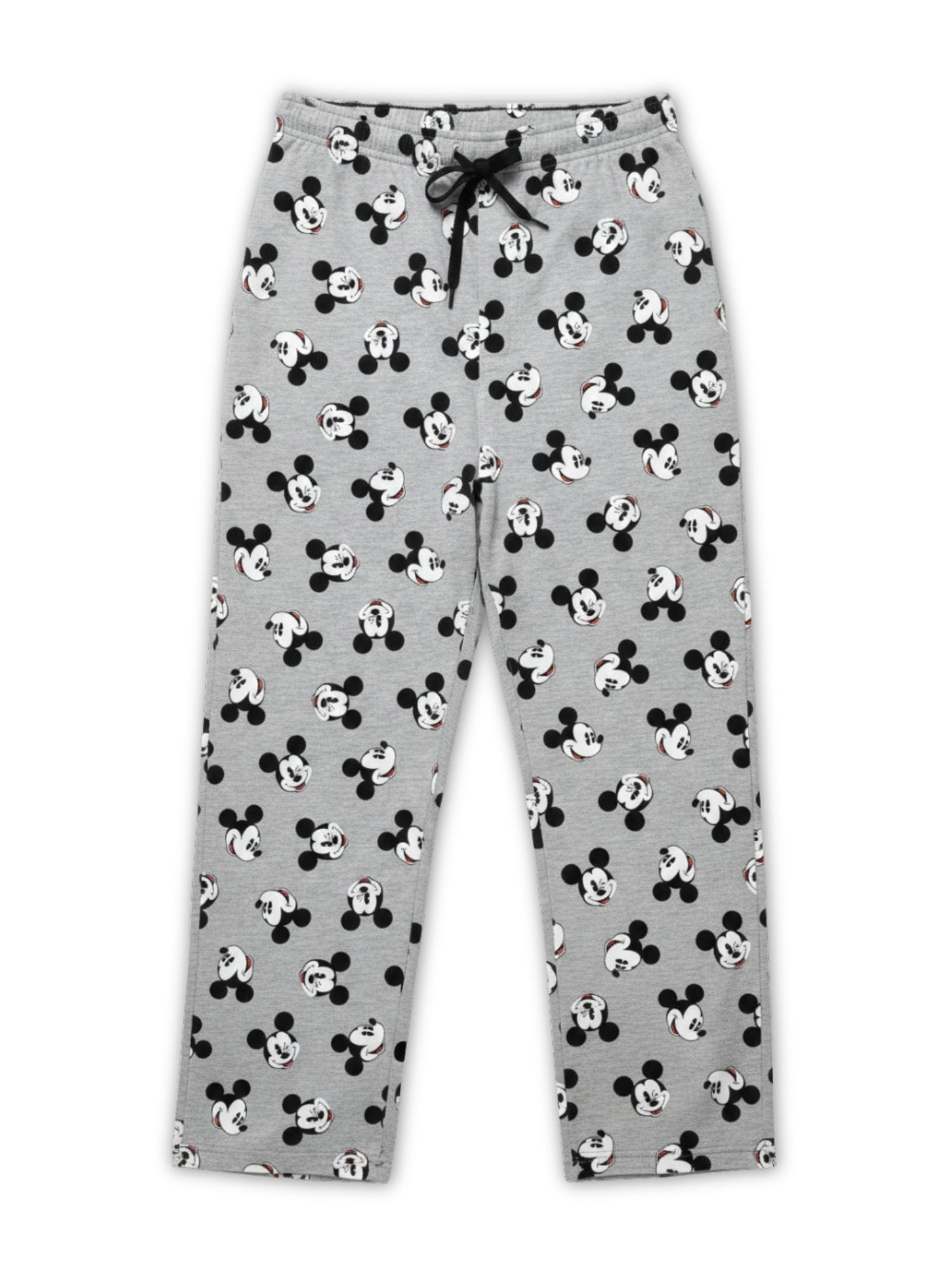 Mickey Mouse Women's All Over Print Pajama Pants, Cotton Lounge Wear, Gray