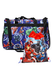 Avengers Assemble Duffel Bag 16" Carry-On Thor Iron Man w/ Marvel Sling Bag Set