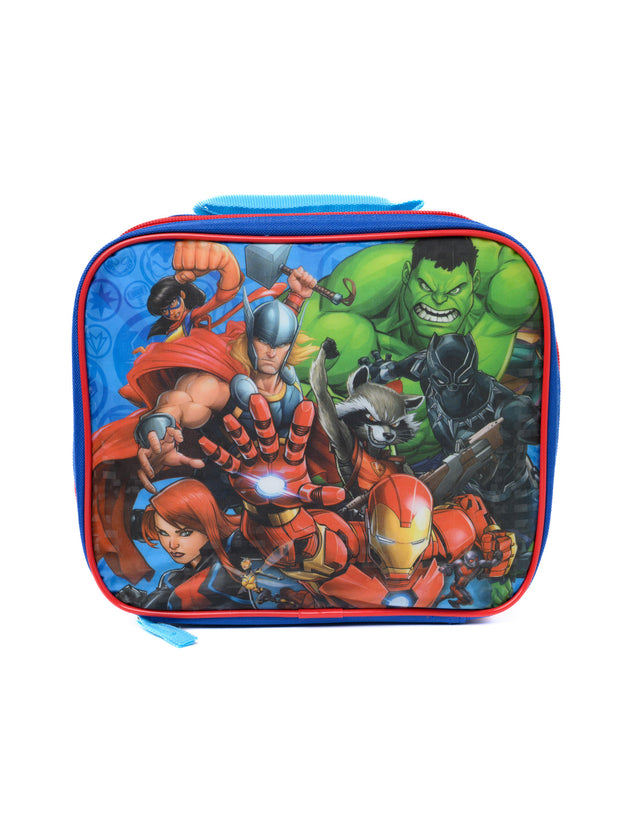 Avengers Lunch Bag Insulated Thor Ms. Marvel Hulk Black Panther Boys Blue