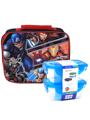Marvel Avengers Insulated Lunch Bag Spider-Man Thor & 2-Pack Food Container Set