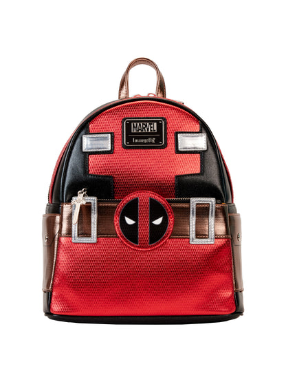 Loungefly x Marvel Deadpool Mini Backpack Handbag Metallic Red