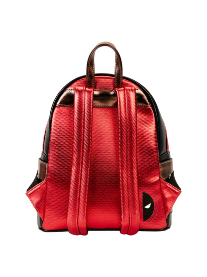 Loungefly x Marvel Deadpool Mini Backpack Handbag Metallic Red