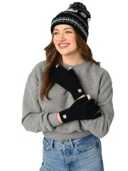 Adult Nightmare Before Christmas Knit Beanie Hat & Touch Screen Gloves Unisex
