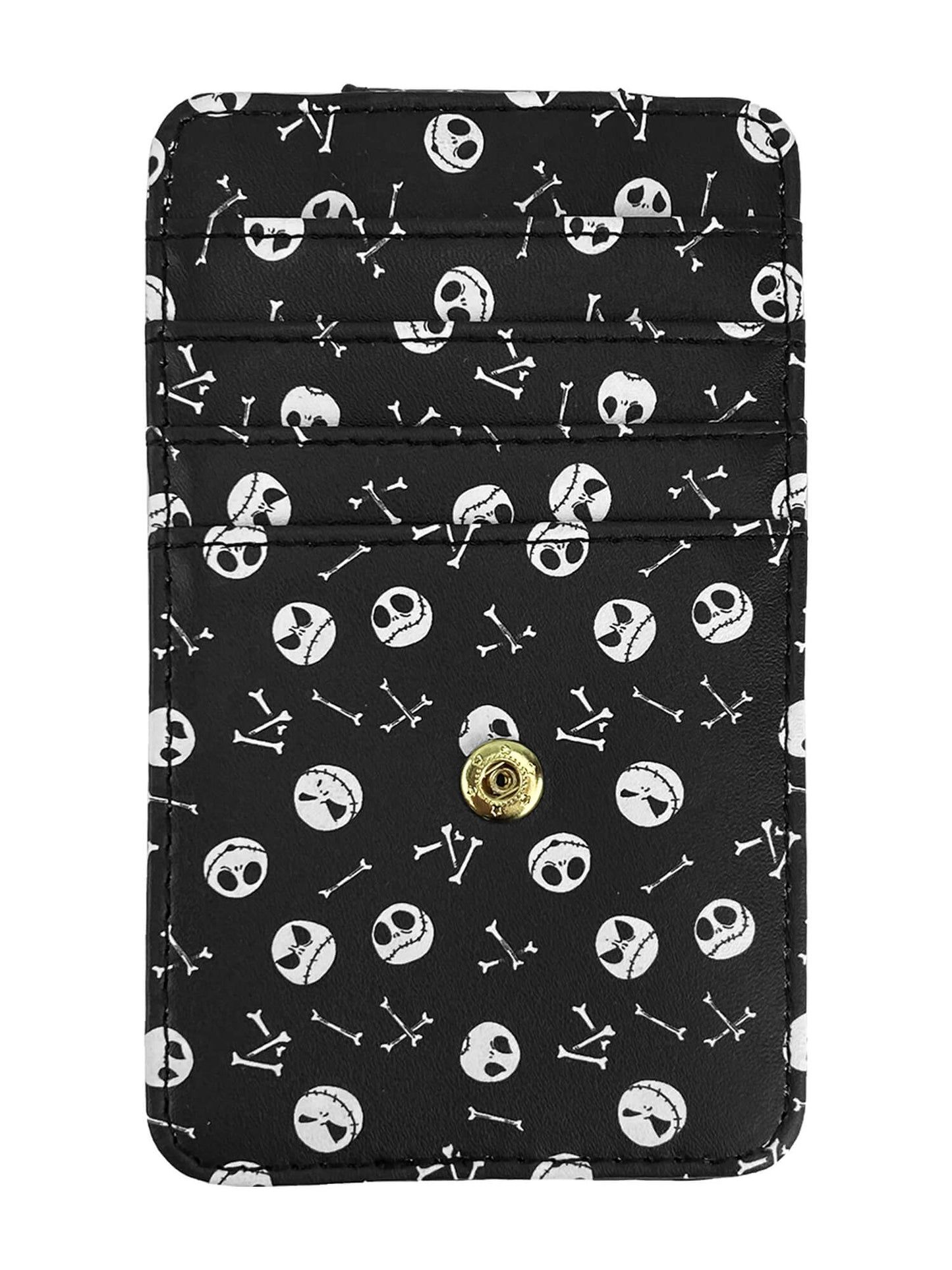 Jack Skellington Card Holder Wallet Button Snap Closure