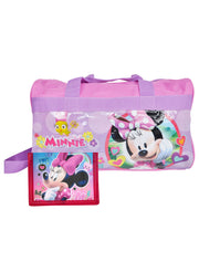 Minnie Mouse Duffel Bag Travel Carry-On and Wallet Disney Girls Travel 2Pc Set