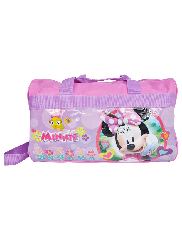 Minnie Mouse Disney 17" Duffel Bag Carry-On w/ 18" Drawstring Sling Bag Red