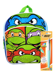 Teenage Mutant Ninja Turtles Backpack Toddler Boys w/ 4-Color Ballpoint Pen Set
