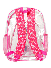 Minnie Mouse Transparent Backpack Clear 16" Disney Girls Bows Polka Dot