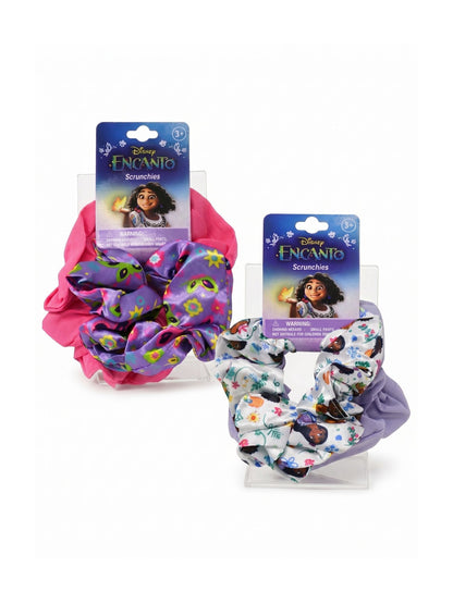Girls Encanto Hair Scrunchies Madrigal Disney 4Ct Pink Elastic Ponytail Holder