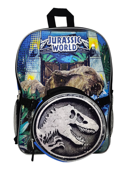 Jurassic World Park Backpack 16" & Lunch Bag Insulated Dinosaur T-Rex Boys