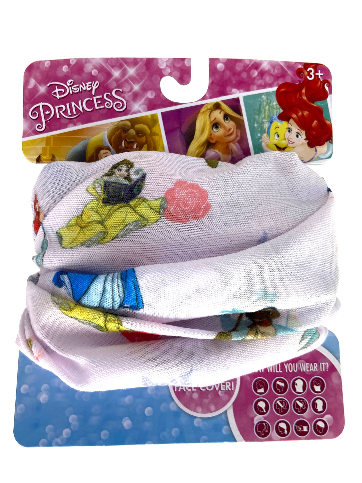 Girls Disney Neck Face Cover 3-Pack Gaiters  Minnie  Elsa Princesses Mulan