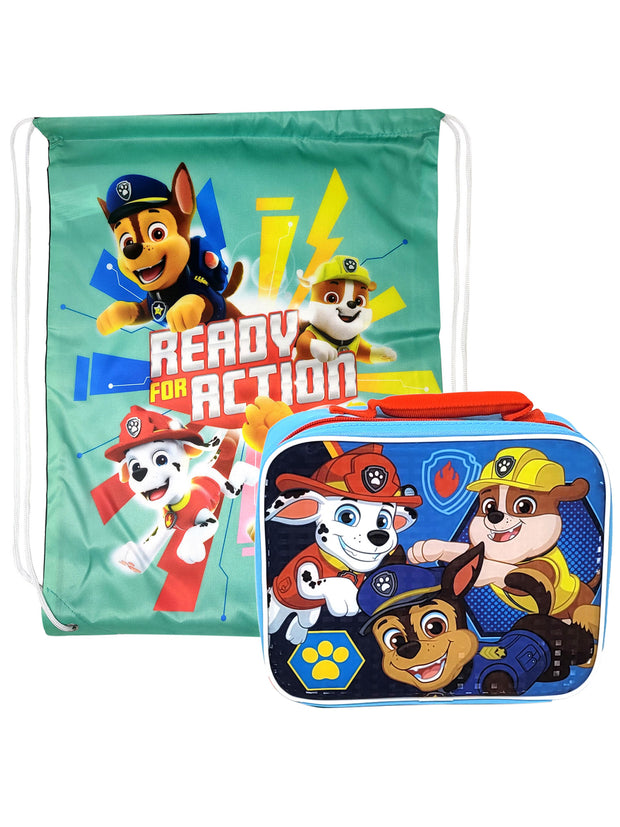 Paw Patrol Insulated Lunch Bag Chase Marshall w/ Nickelodeon 18" Sling Bag Set