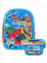 Paw Patrol 15" Backpack Chase Marshall & Matching Food Container Set