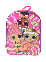 LOL Surprise Backpack 15" Girls Boogie Babe Yacht BB Foxy Flat Front Purple