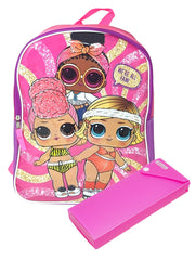 Lol Surprise Backpack 15" Girls BB Foxy Boogie Babe & Sliding Pencil Case