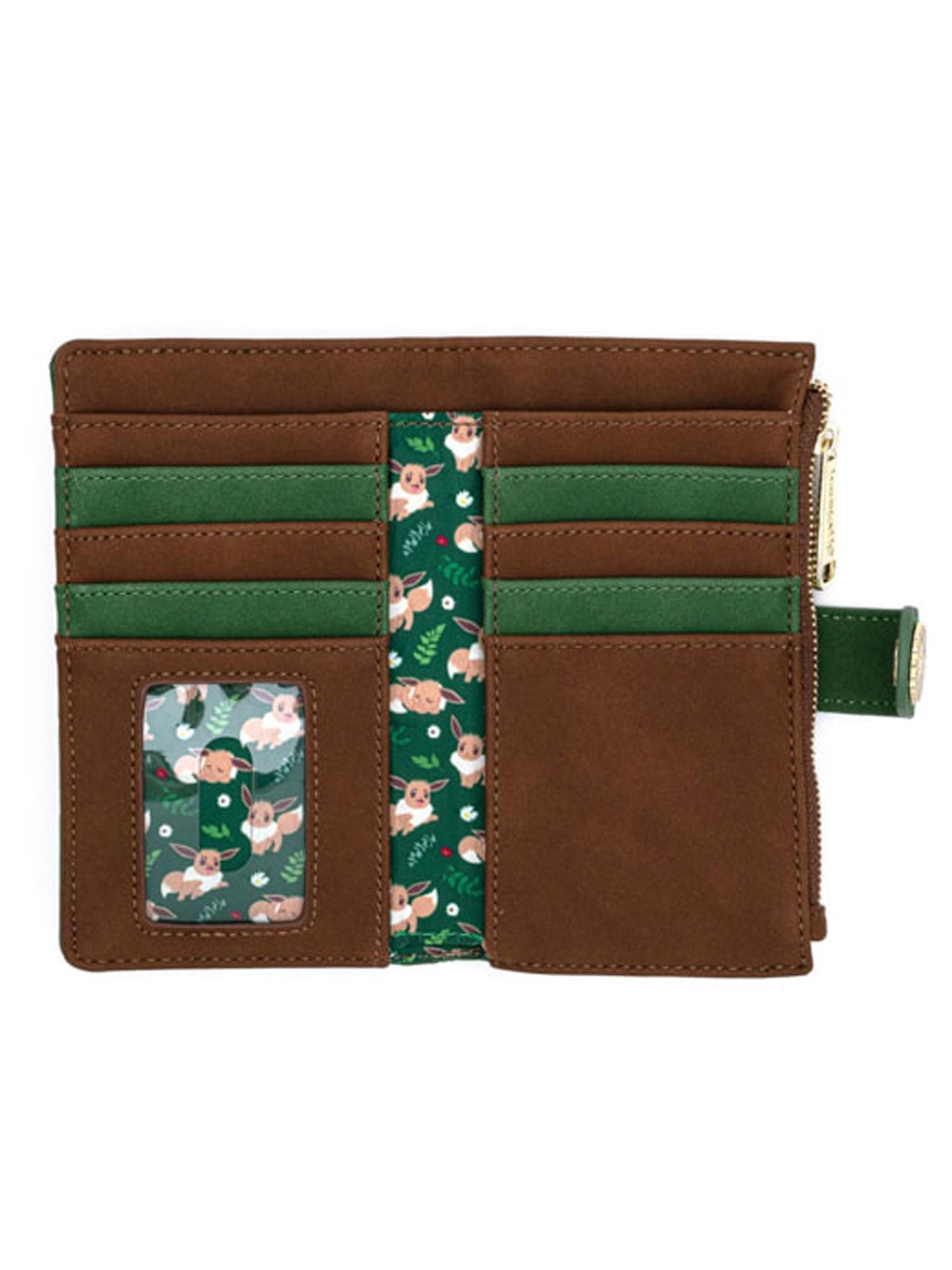 Loungefly x Pokemon Women's Eevee Jumping Green Snap Flap Wallet
