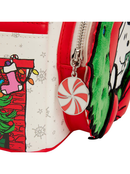 Loungefly x Peanuts Snoopy & Woodstock Holiday Plush Wreath Mini Backpack