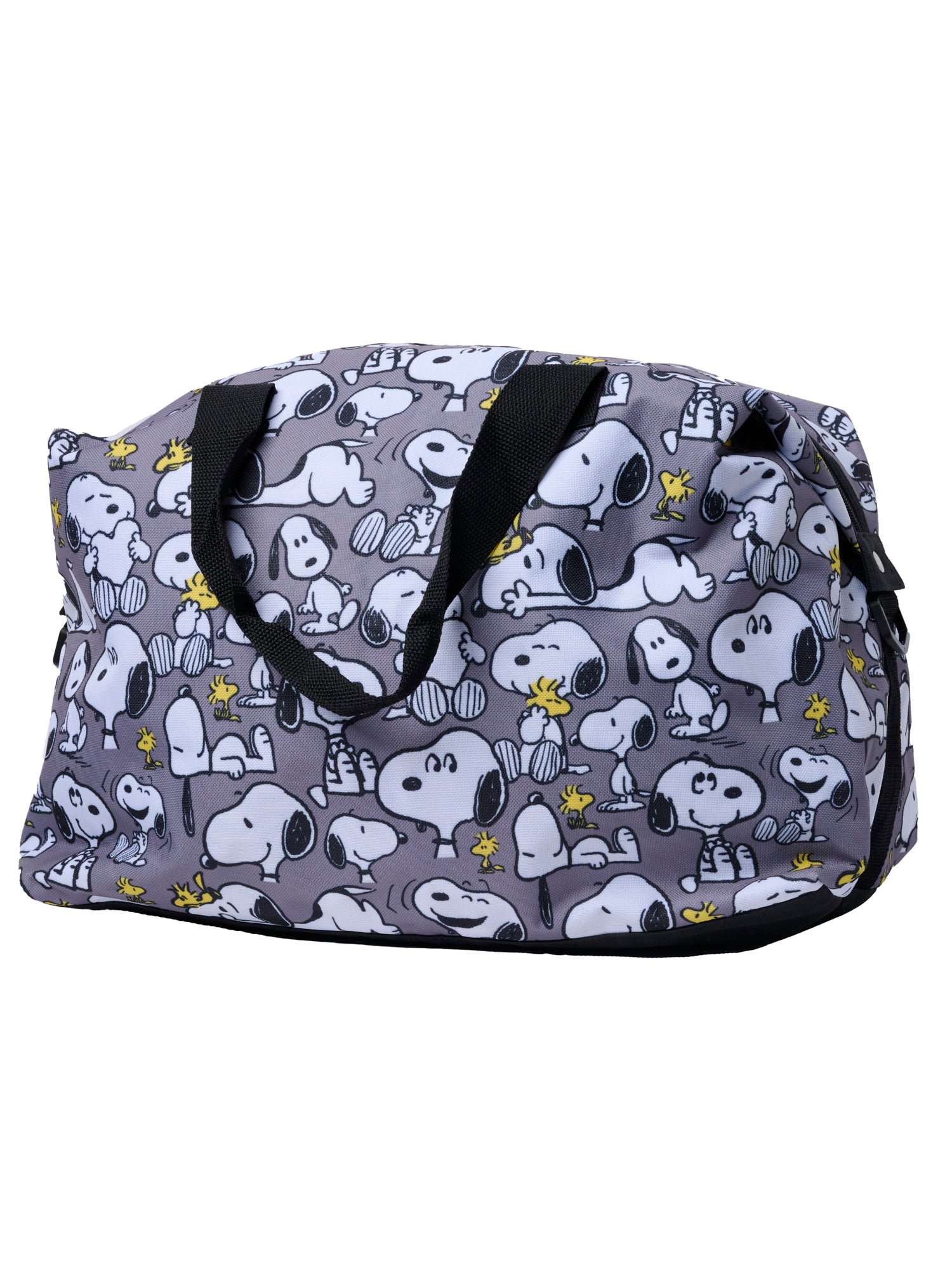 Peanuts Snoopy Duffel Bag Travel Weekender Carry-On Print Woodstock Gray