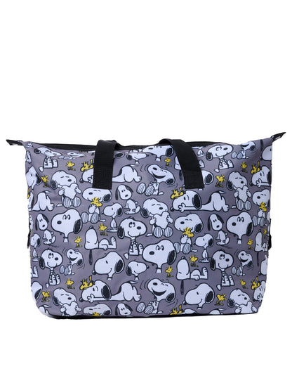 Peanuts Snoopy Duffel Bag Travel Weekender Carry-On Print Woodstock Gray