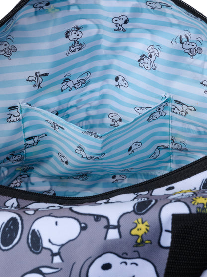 Peanuts Snoopy Duffel Bag Travel Weekender Carry-On Print Woodstock Gray