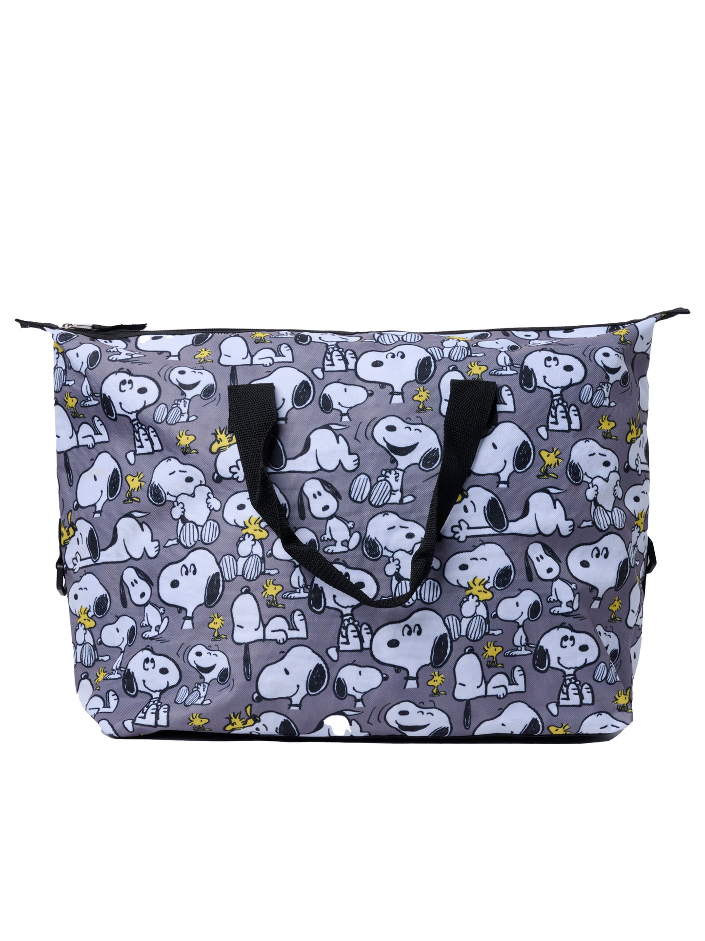 Peanuts Snoopy Duffel Bag Travel Weekender Carry-On Print Woodstock Gray